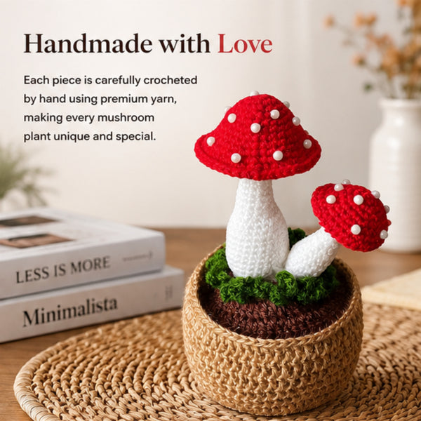2 mushroom grass pot for table, office decoration best for gift detail