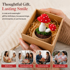 2 mushroom grass pot for table, office decoration best for gift thumbnail 4