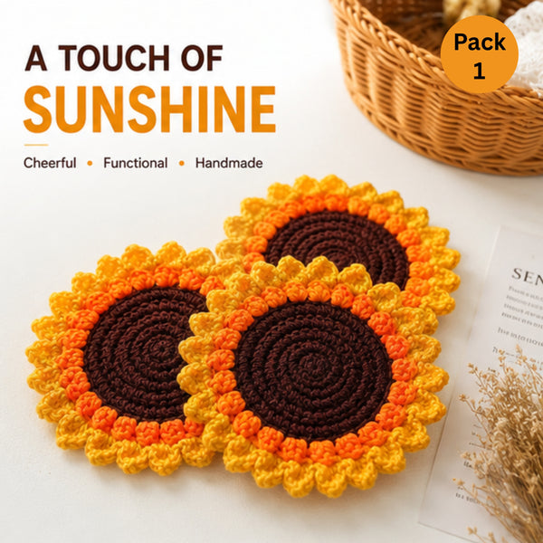 3d Sunflower Coaster (Pack of 1) detail