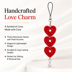 3 heart with pearl beads mobile charm thumbnail 4