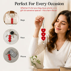 3 heart with pearl beads mobile charm thumbnail 2