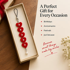 5 heart with pearl beads mobile charm thumbnail 4