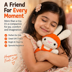 Big Ears Bunny with Orange Cap and Dress Overall thumbnail 3