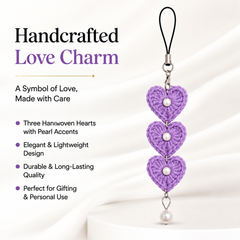 3 heart with pearl beads mobile charm thumbnail 10