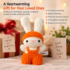 Big Ears Bunny with Orange Cap and Dress Overall thumbnail 4