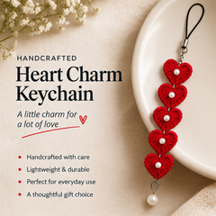 5 heart with pearl beads mobile charm thumbnail 5