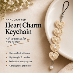 5 heart with pearl beads mobile charm thumbnail 11