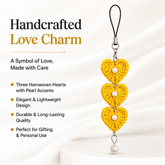 3 heart with pearl beads mobile charm thumbnail 9