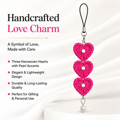 3 heart with pearl beads mobile charm thumbnail 8