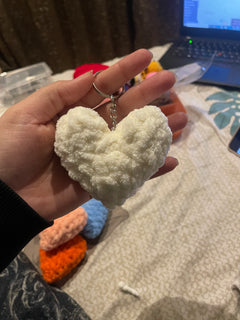 Fluffy Heart Keychain and Bag charm thumbnail 3