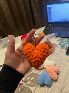 Fluffy Heart Keychain and Bag charm thumbnail 1