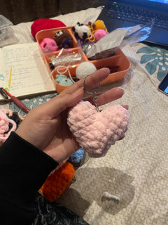 Fluffy Heart Keychain and Bag charm thumbnail 4