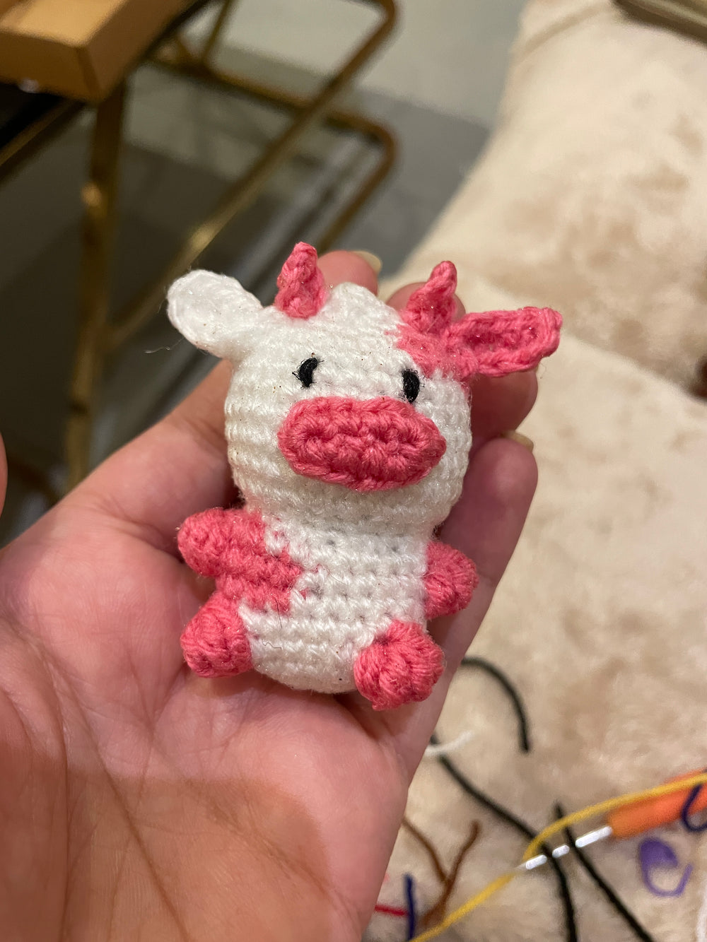 Peachy the cow Bag charm and key chain