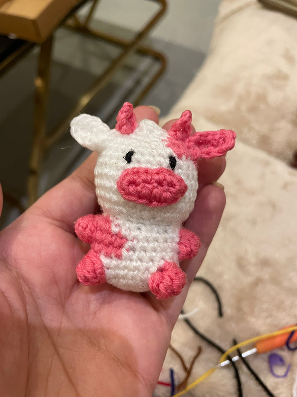 Peachy the cow Bag charm and key chain