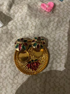Rudraksh Rakhi with small thali including kumkum/Roli & chawal thumbnail 2