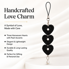 3 heart with pearl beads mobile charm thumbnail 7