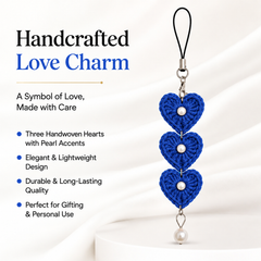 3 heart with pearl beads mobile charm thumbnail 6